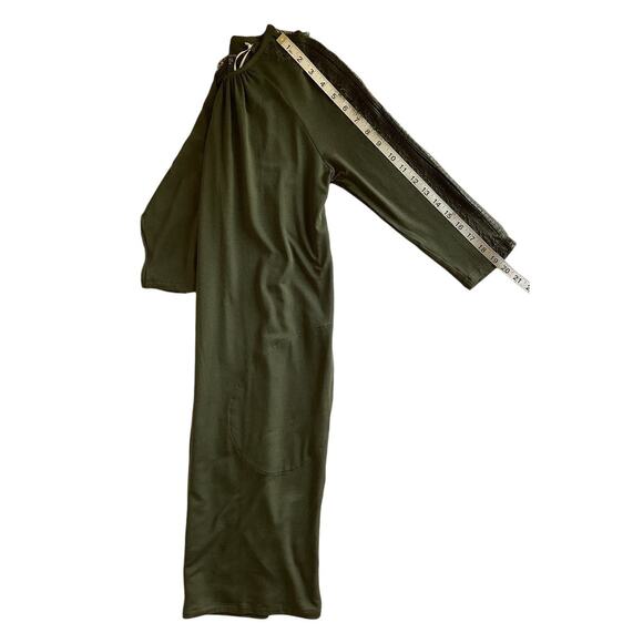 NWT Garnet Hill Luna-Lace Inset Sheath Dress XS Green Stretch Pockets Zip Accent - Picture 16 of 16